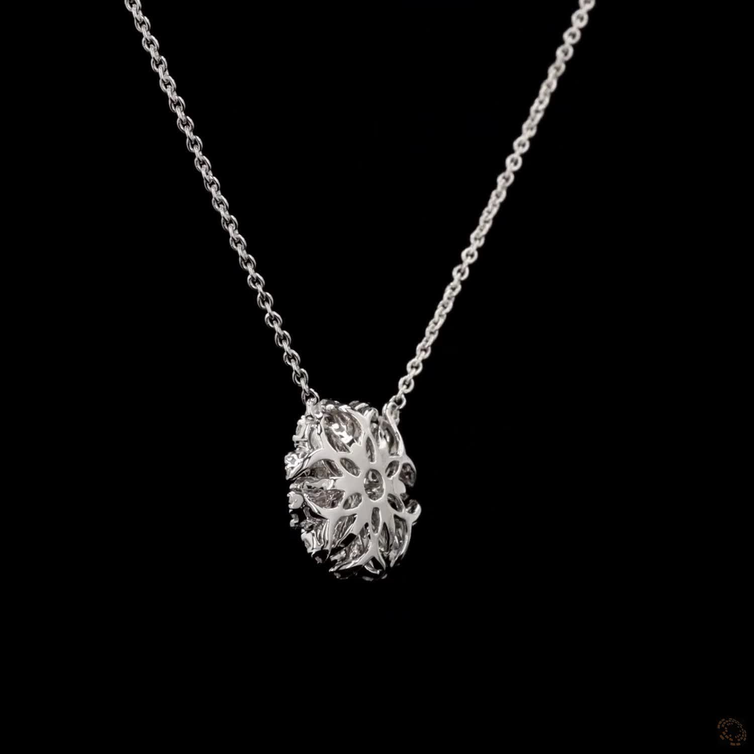 Sapphire Bloom: Marquise Diamond Flower Necklace