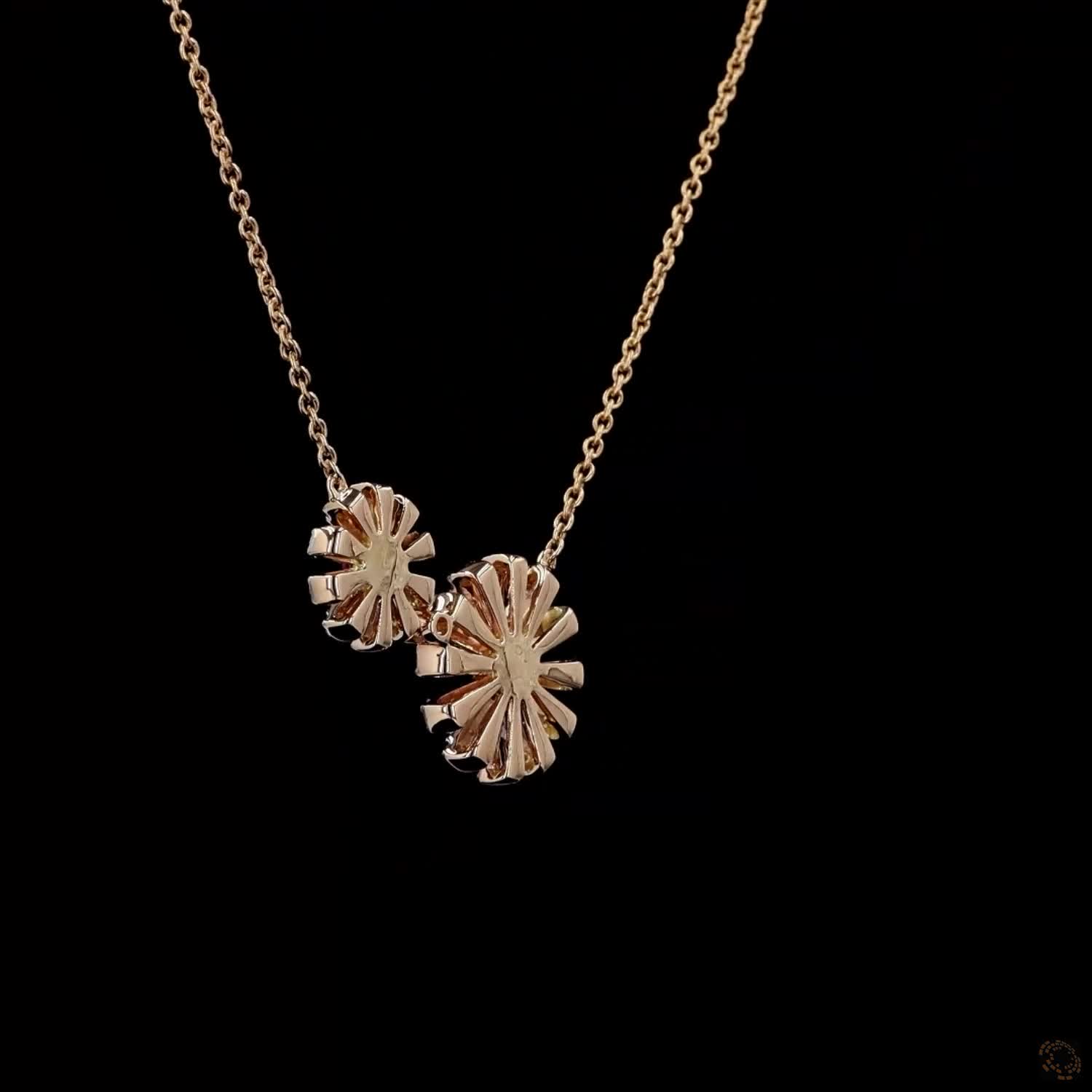 Awaken’s Blossom Duo:  Two-Tone Sunflower Necklace