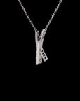 Blue & White 'X' Diamond Necklace: Elegant Kiss