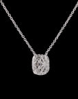 Bouquet Radiance: Cushion Halo Diamond Necklace