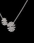 Monochrome Elegance: Black and White Diamond Sunflower Necklace