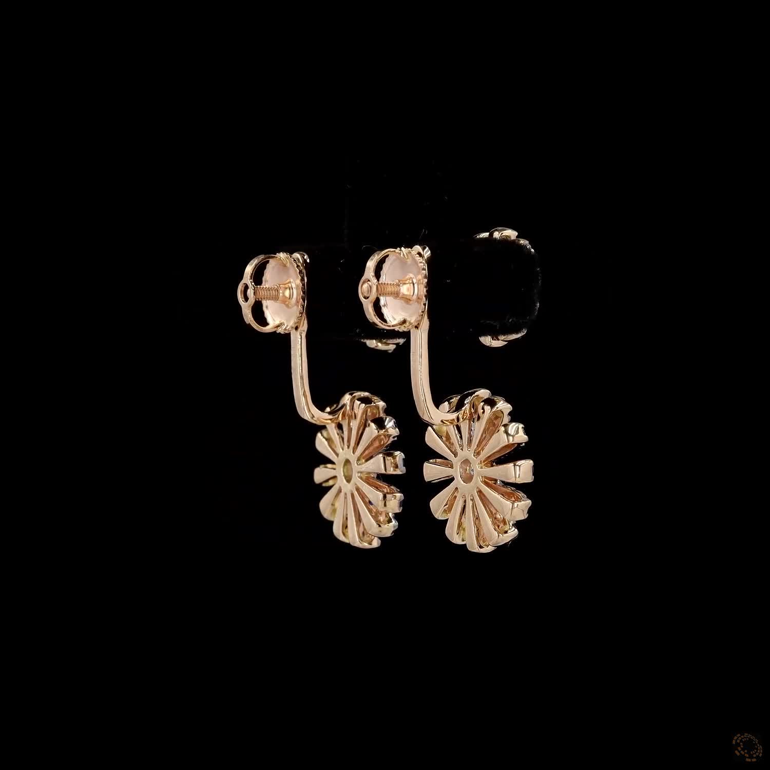 Awaken’s Harmony Blossom:  Two Tone Diamond Earring