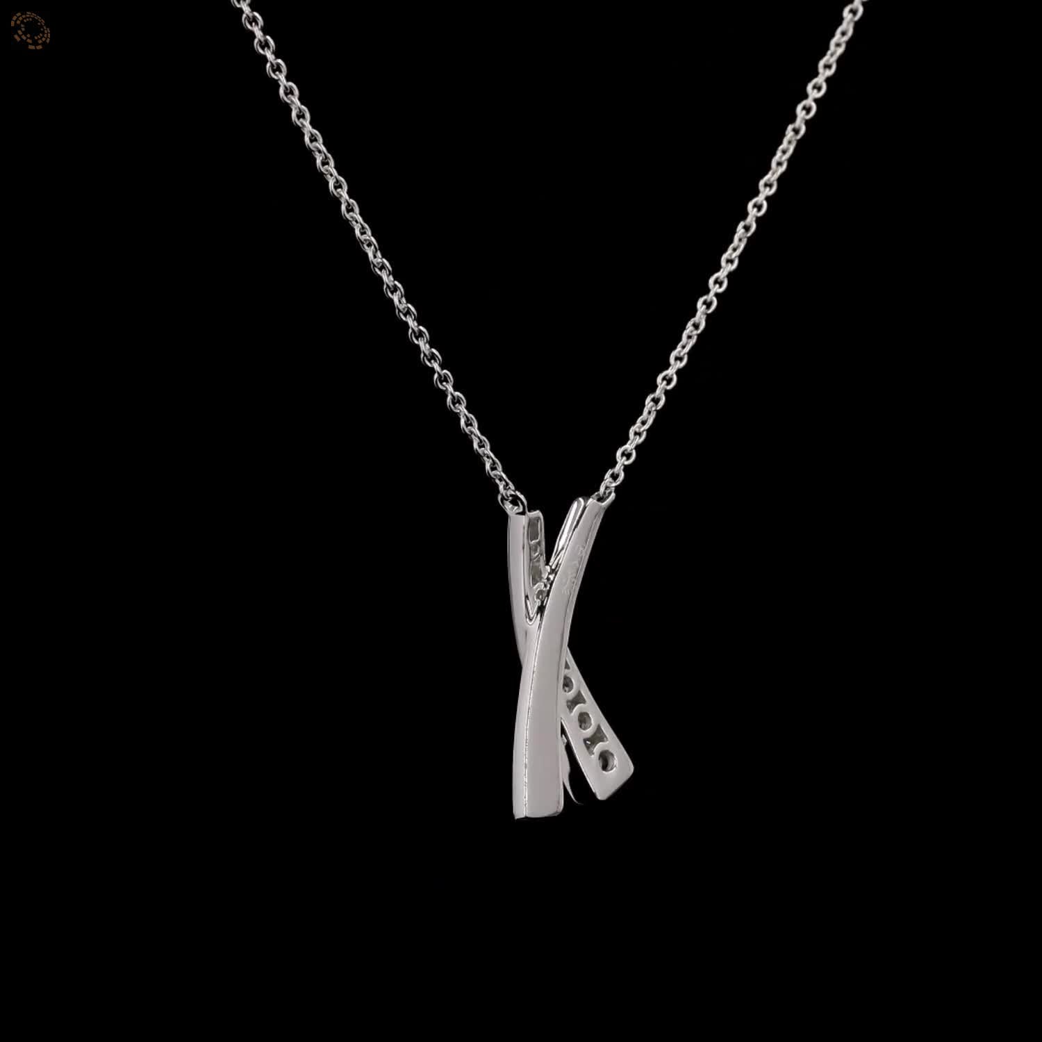 Awaken’s Kiss of Elegance:  &#39;X&#39; Diamond Necklace