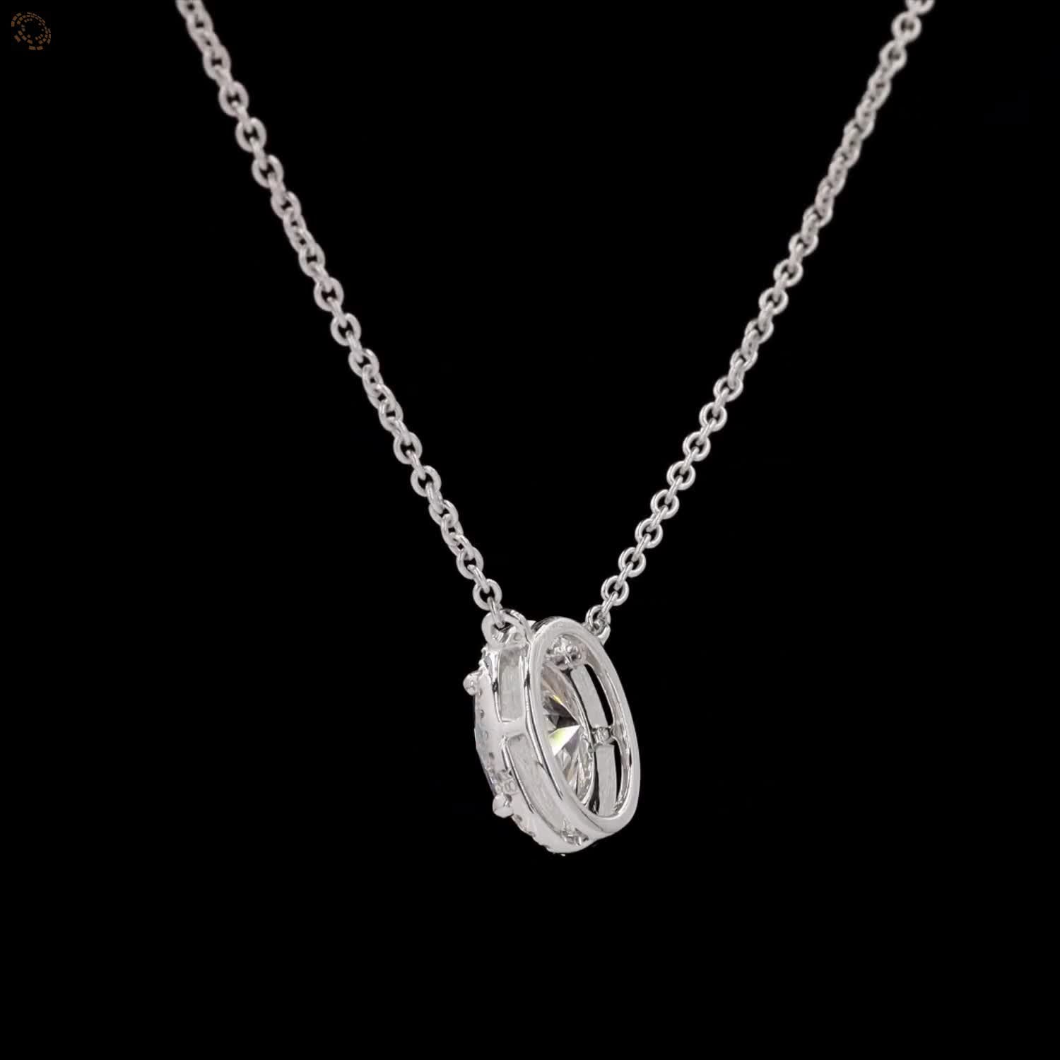 Awaken’s Oval Elegance:  Diamond Pendant Necklace