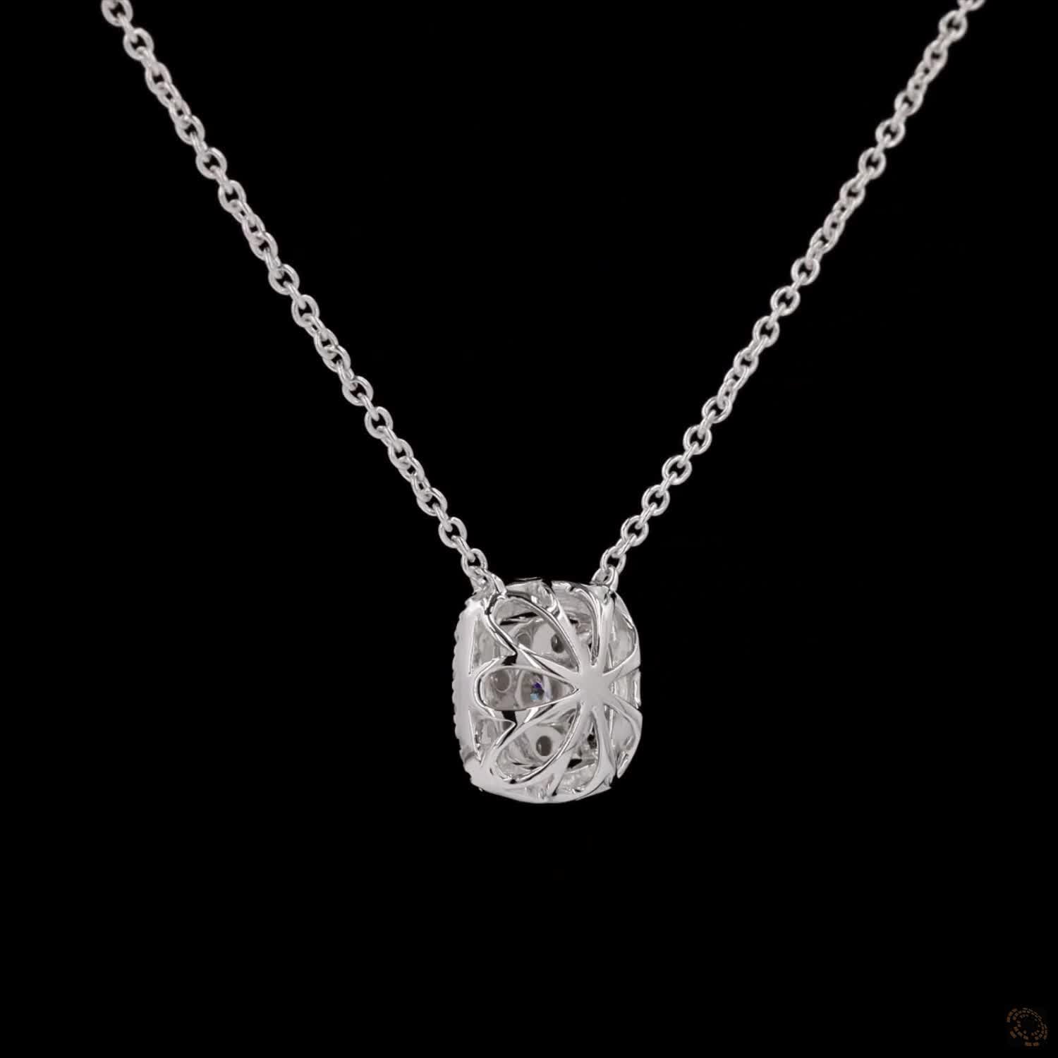 Awaken’s Bouquet: Cushion  Halo Diamond Necklace