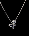 Sapphire Sky Flutter: Butterfly Diamond Necklace