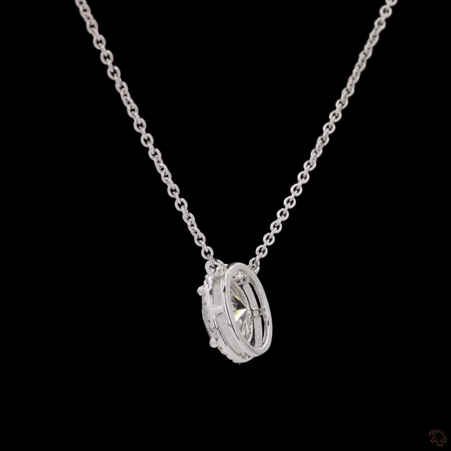 Oval Elegance: Diamond Pendant Necklace