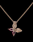 Dual Hue Flutter: Butterfly Diamond Necklace