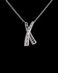 Awaken’s Blue & White 'X' Diamond Necklace: Elegant Kiss