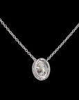 Oval Elegance: Diamond Pendant Necklace