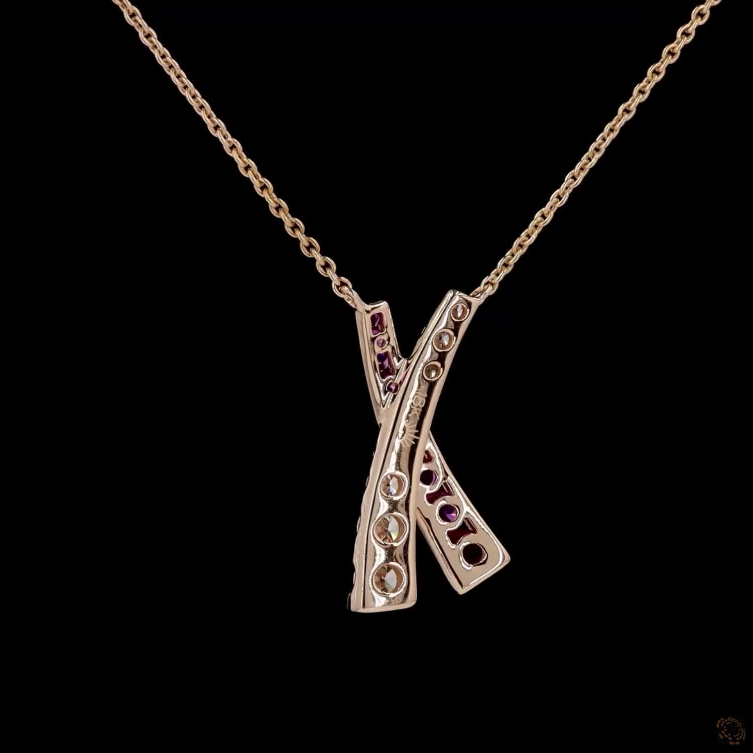 Awaken’s Ruby Pink &#39;X&#39;  Diamond Necklace