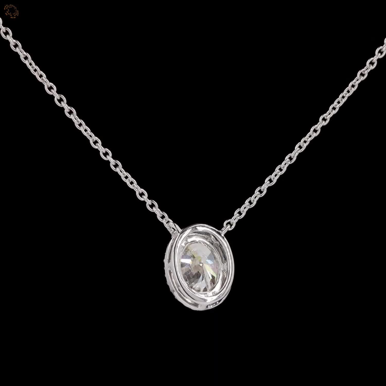 Awaken’s Oval Elegance:  Diamond Pendant Necklace