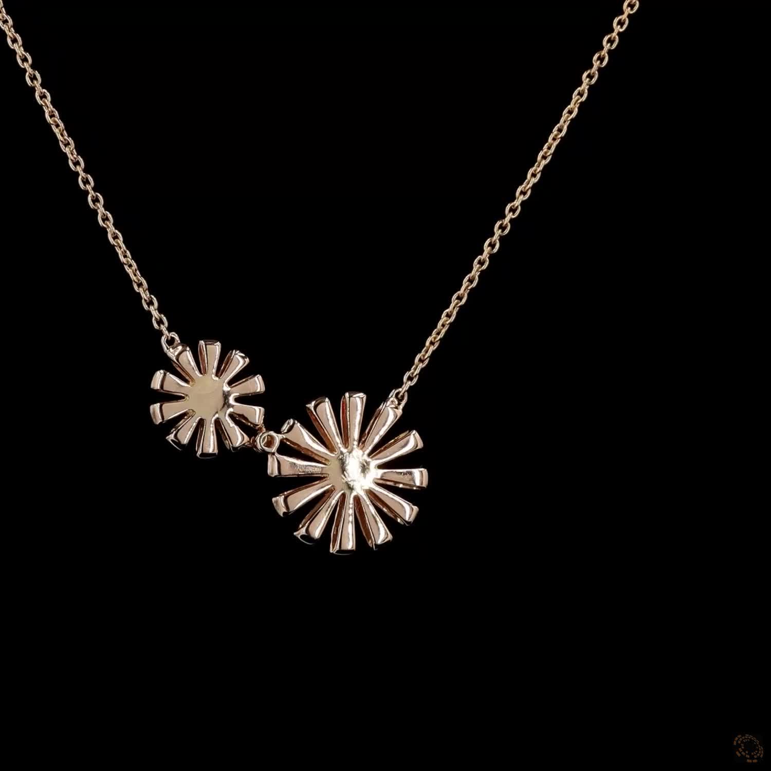 Awaken’s Blossom Duo:  Two-Tone Sunflower Necklace