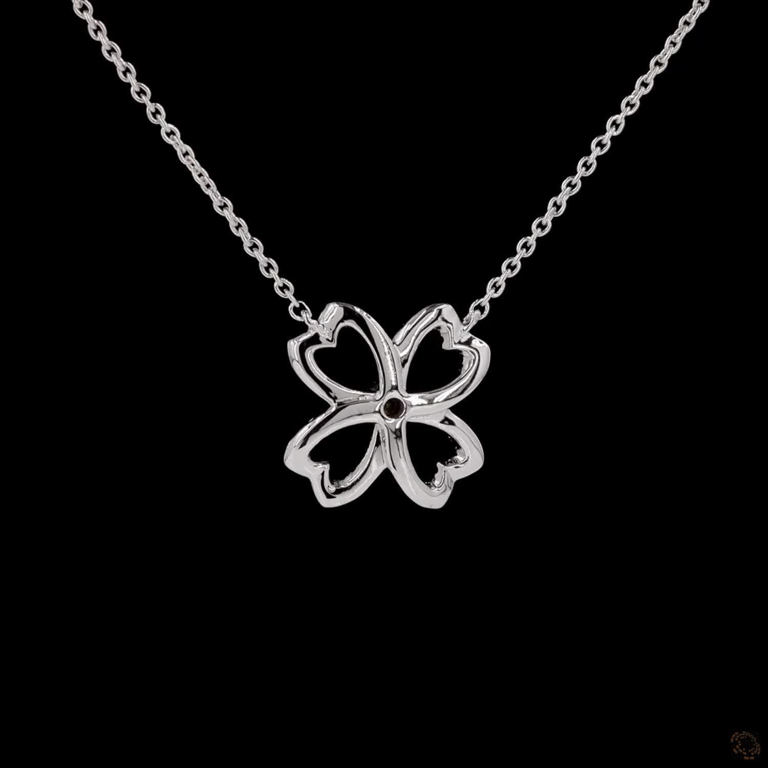 Heartfelt Luck: Two-Toned Four Leaf Clover Diamond Necklace