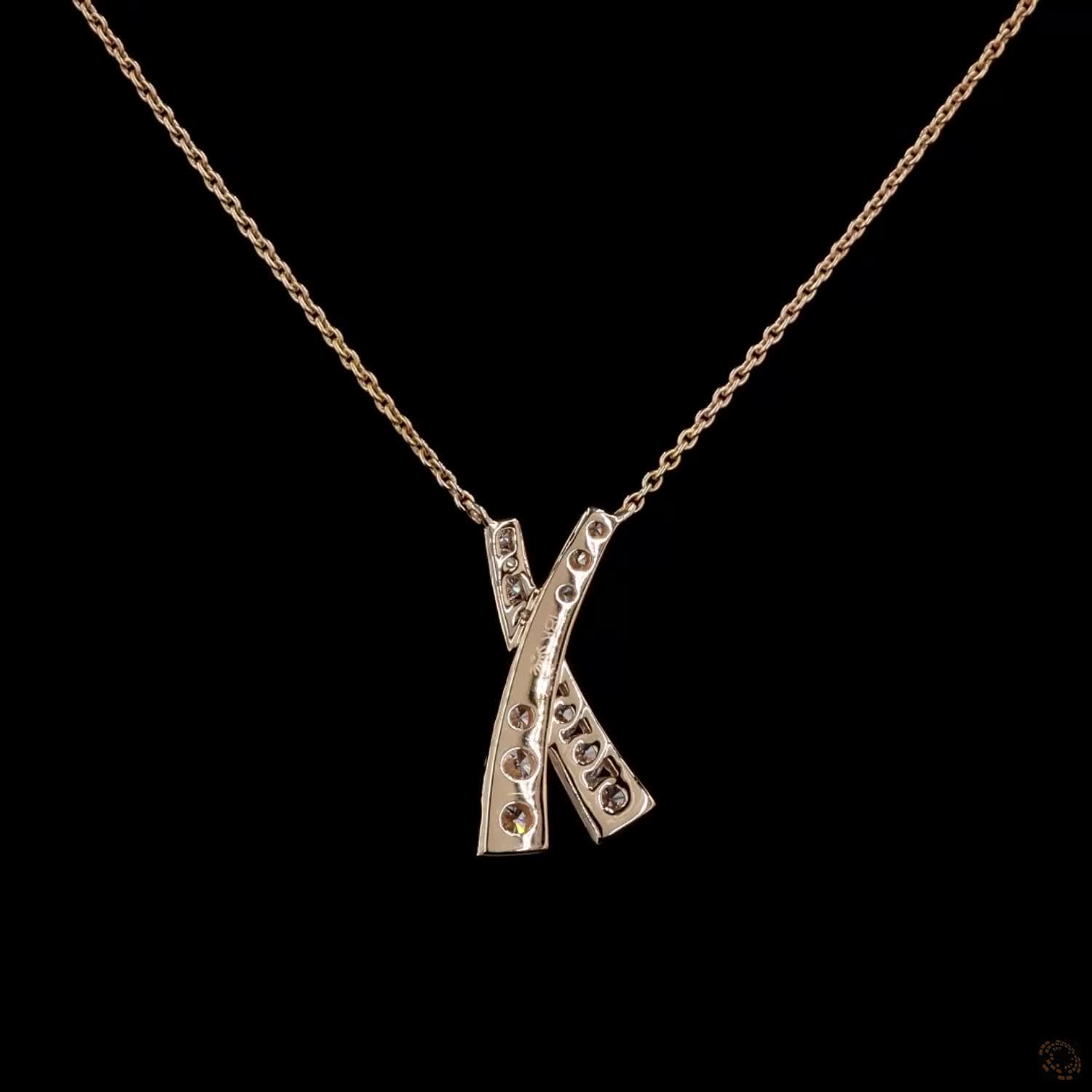 Dazzling Embrace: &#39;X&#39; Diamond Necklace