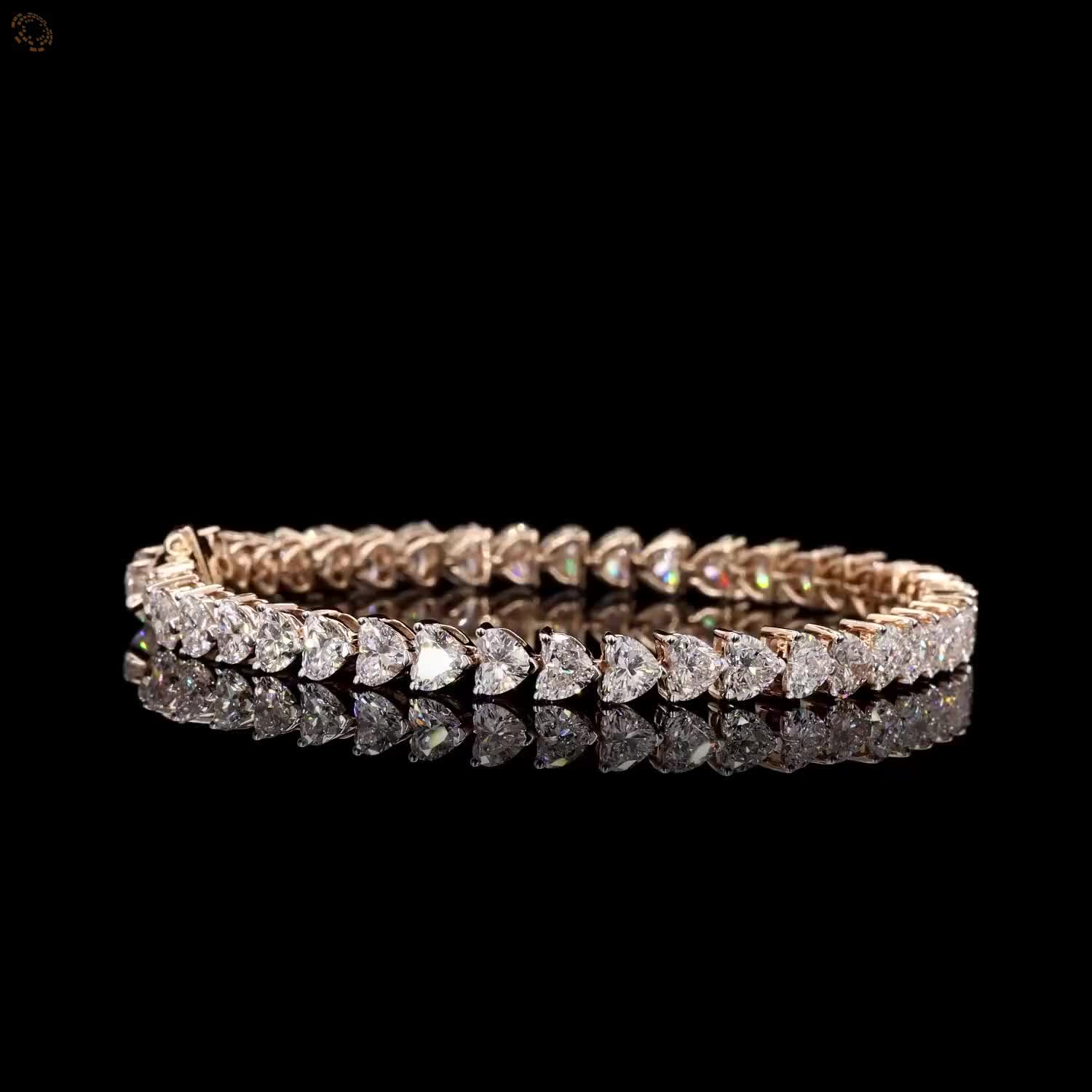 Awaken’s Heart-Shaped  Diamond Tennis Bracelet