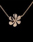 Awaken’s Floral Radiance: Diamond Petal Elegance Necklace