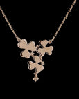 Enchanting Tri-Floral Elegance: Diamond Necklace