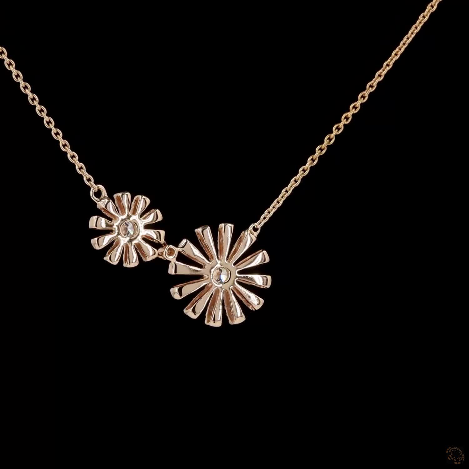 Awaken’s Sunflower Serenity:  Two-Tone Diamond Necklace