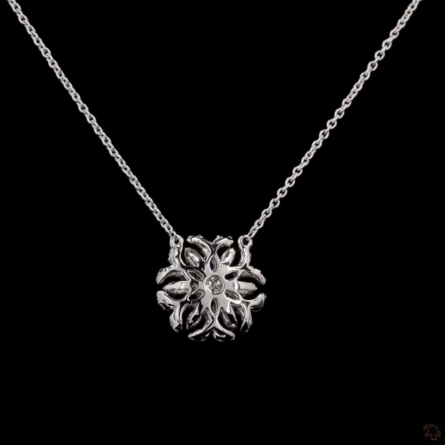 Sapphire Bloom: Marquise Diamond Flower Necklace