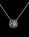 Sapphire Bloom: Marquise Diamond Flower Necklace