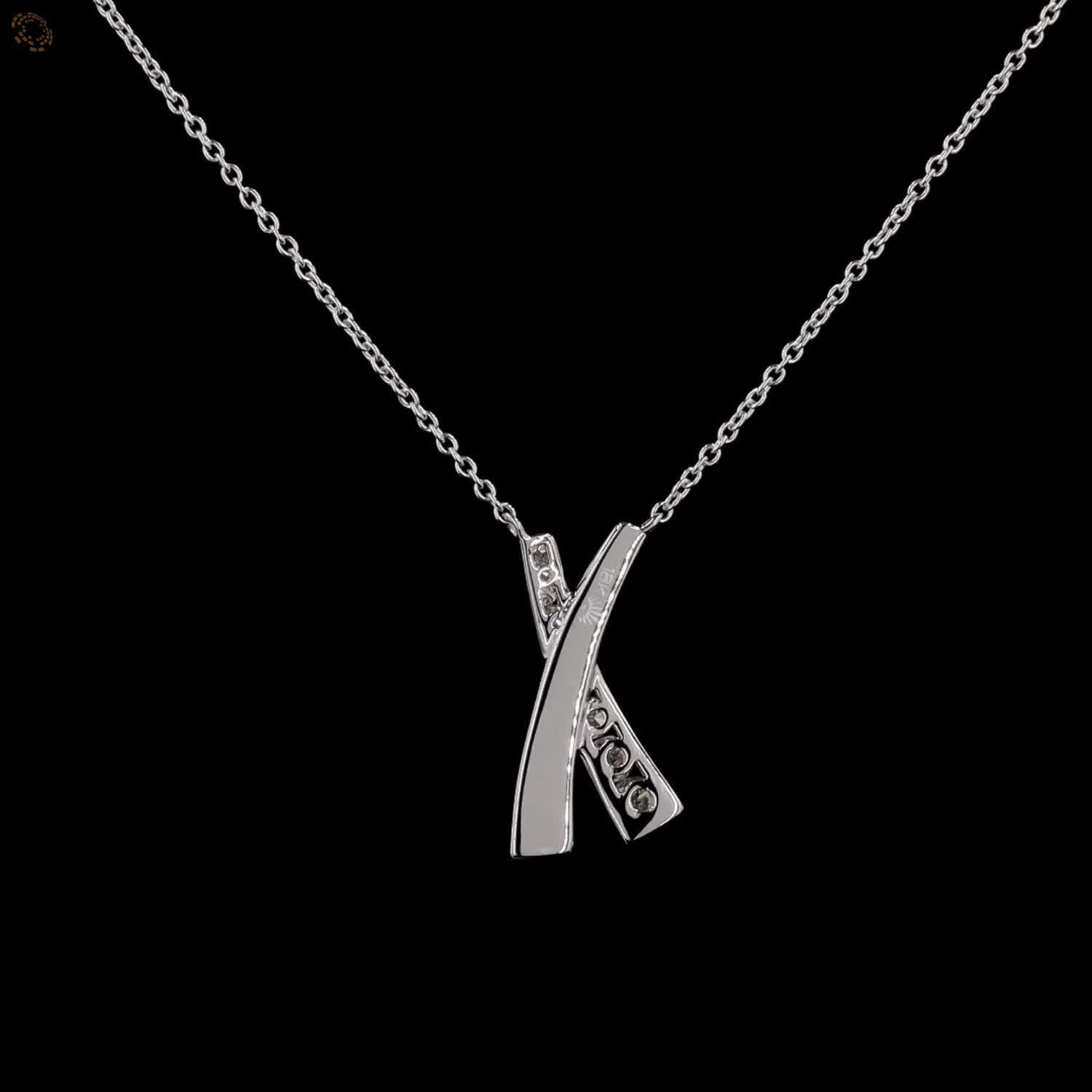 Awaken’s Kiss of Elegance:  &#39;X&#39; Diamond Necklace