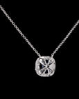 Awaken’s Sapphire Radiance:  Square Diamond Necklace