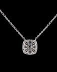 Awaken’s Bouquet: Cushion  Halo Diamond Necklace