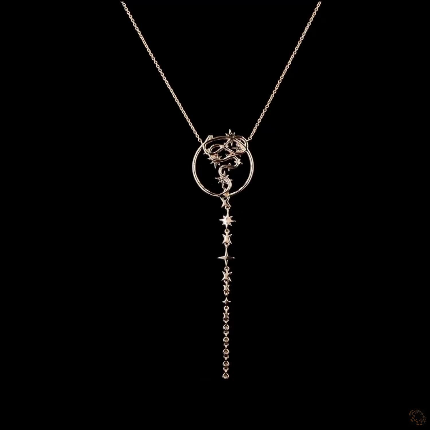 Awaken’s Dragon&#39;s Constellation: Long Diamond Pendant