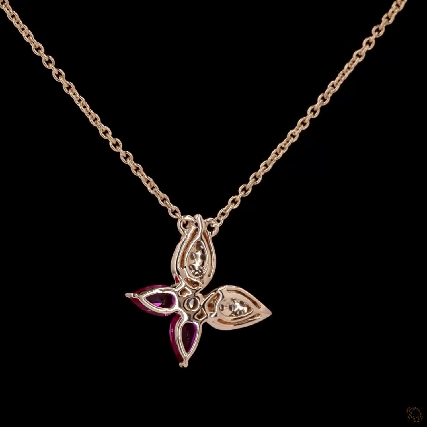 Awaken’s Dual Hue Flutter:  Butterfly Diamond Necklace