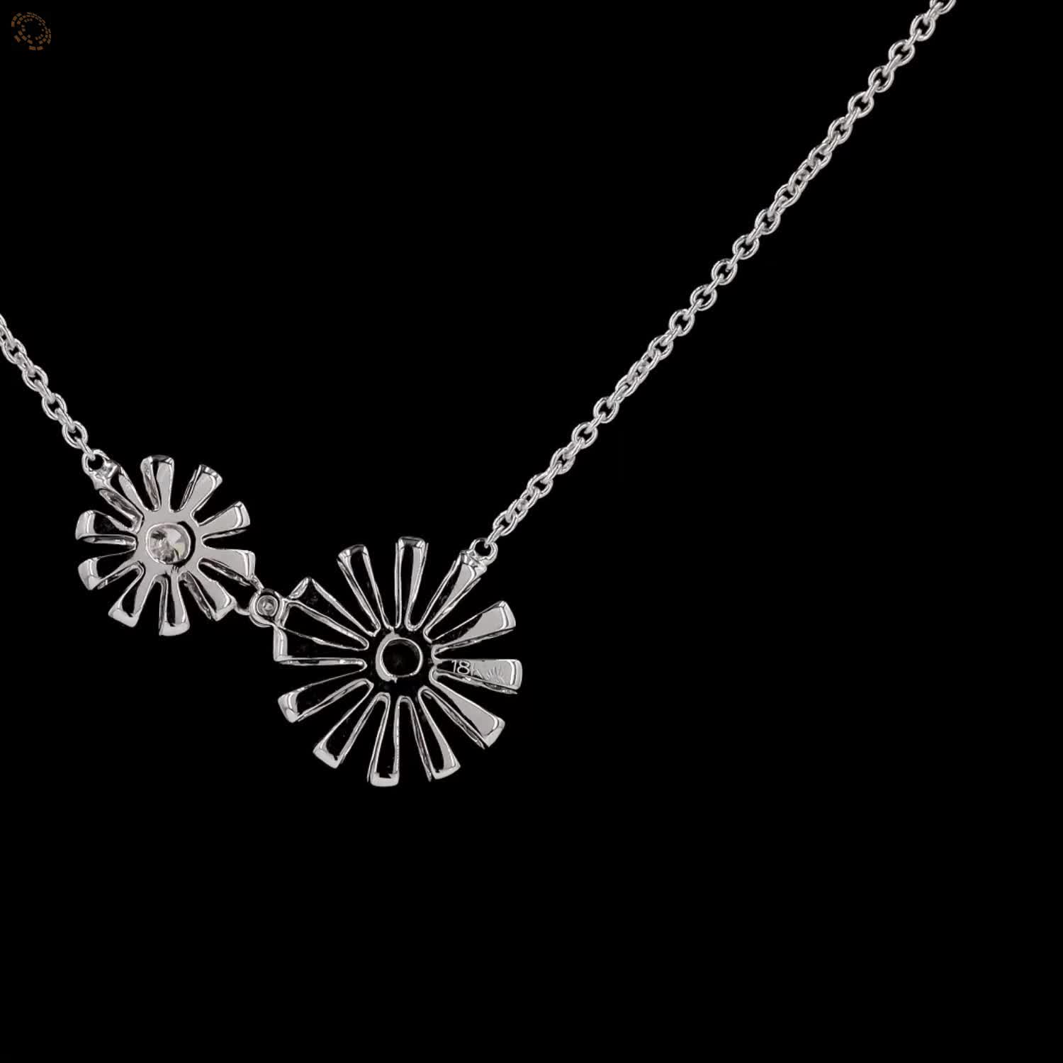 Awaken’s Monochrome Elegance: Diamond Sunflower Necklace