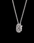 Bouquet Radiance: Cushion Halo Diamond Necklace