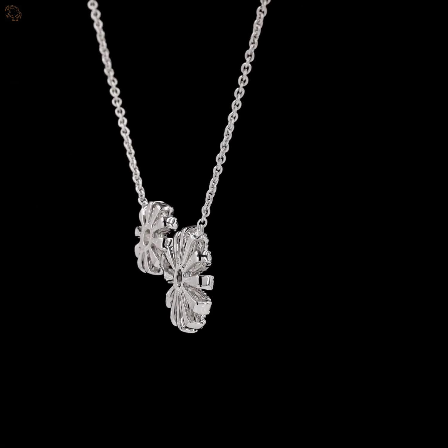 Awaken’s Monochrome Elegance: Diamond Sunflower Necklace