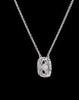 Awaken’s Sapphire Radiance:  Square Diamond Necklace