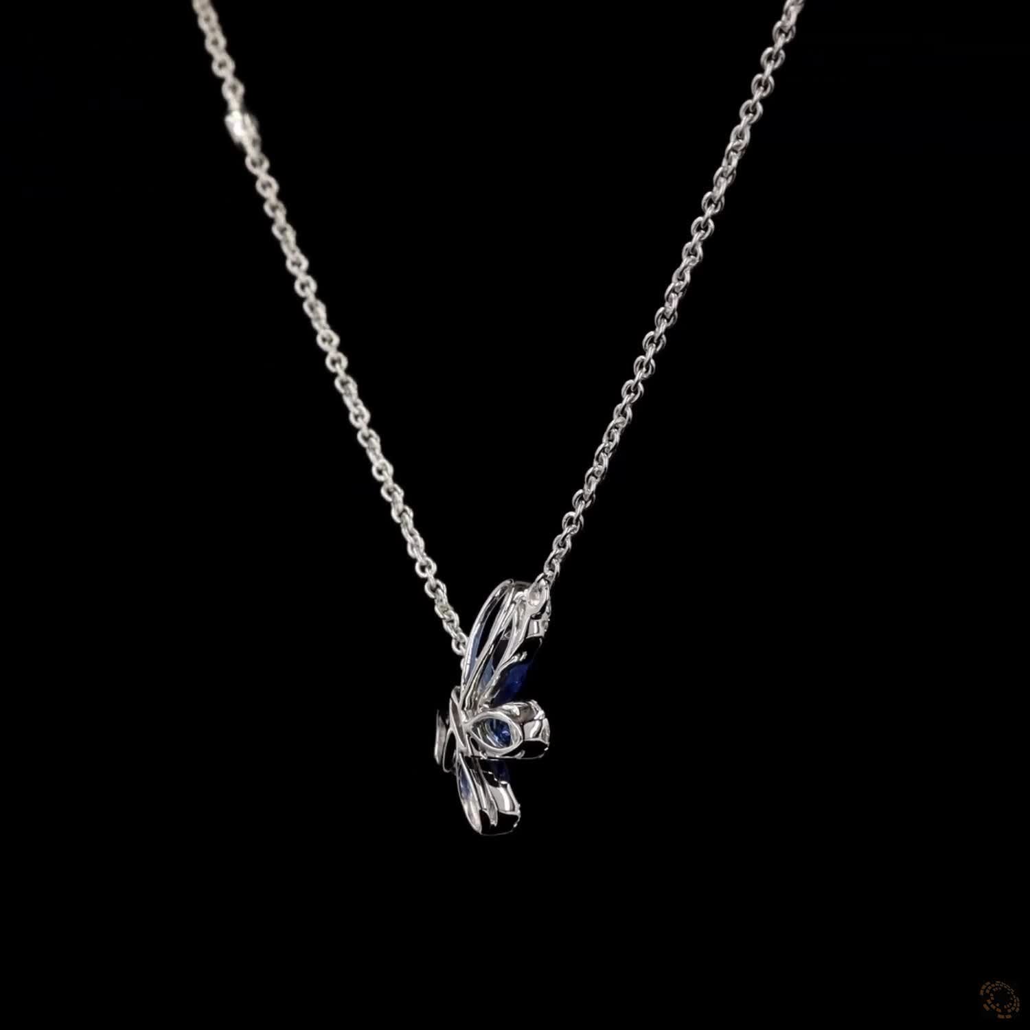 Awaken’s Sapphire Sky Flutter: Butterfly Diamond Necklace