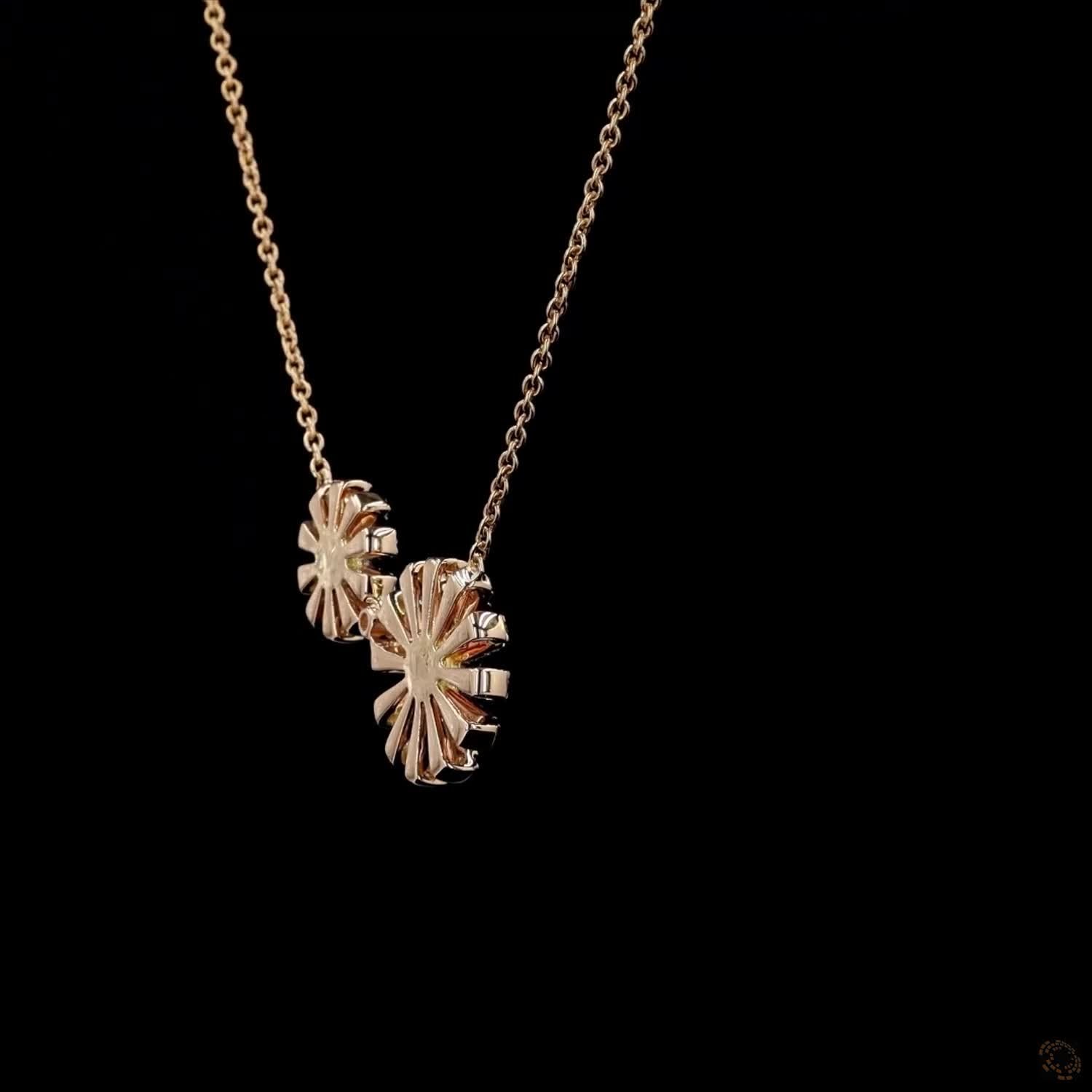 Awaken’s Blossom Duo:  Two-Tone Sunflower Necklace