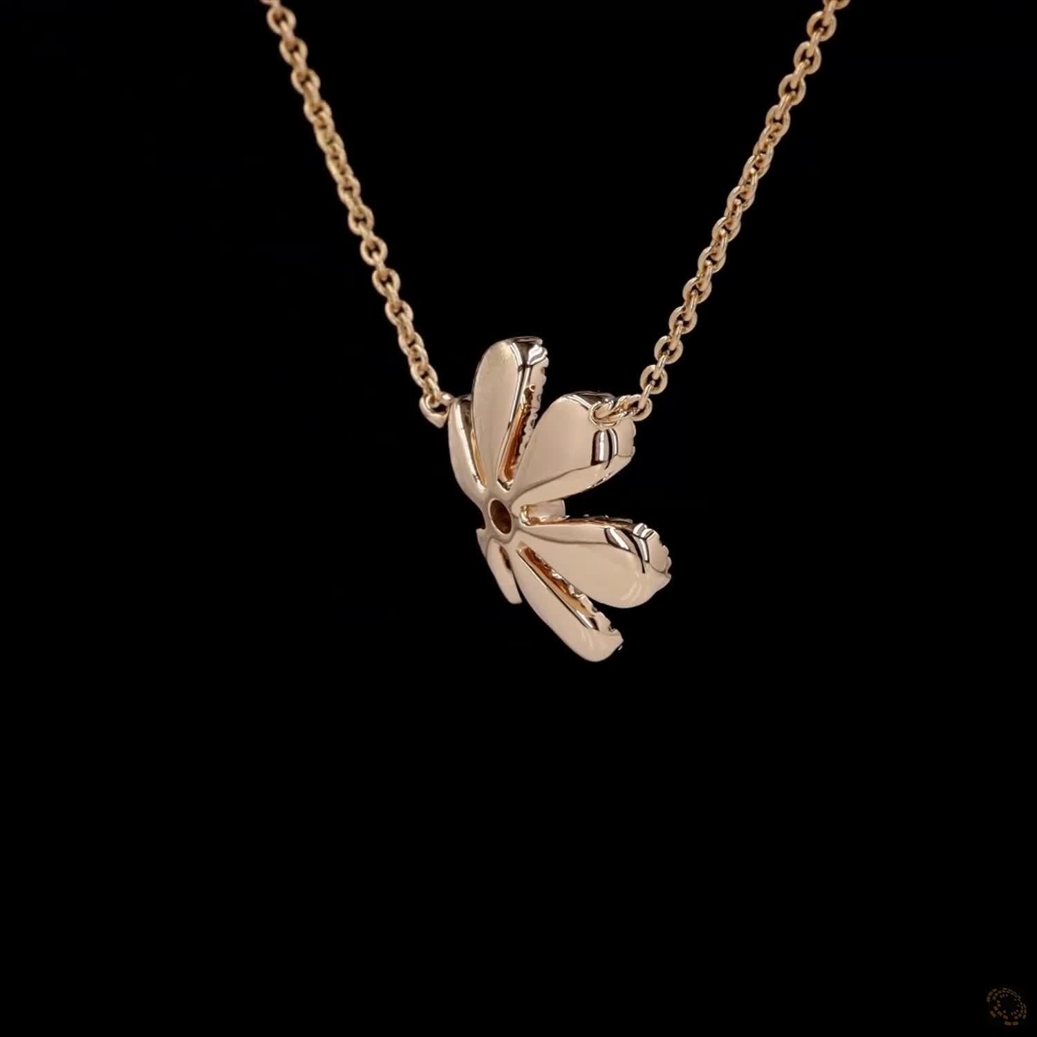 Awaken’s Floral Radiance: Diamond Petal Elegance Necklace