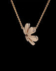 Awaken’s Floral Radiance: Diamond Petal Elegance Necklace