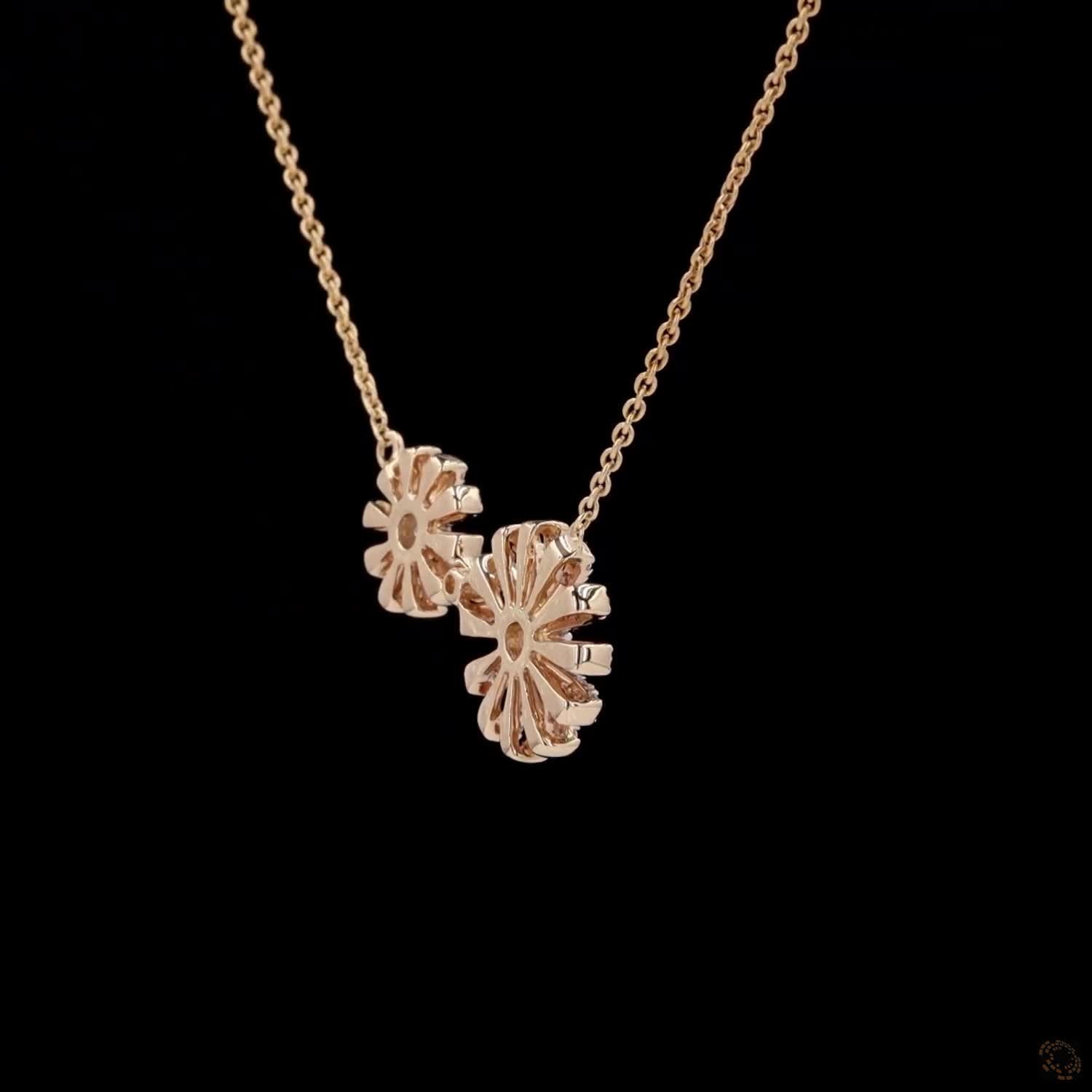 Awaken’s Sunflower Serenity:  Two-Tone Diamond Necklace