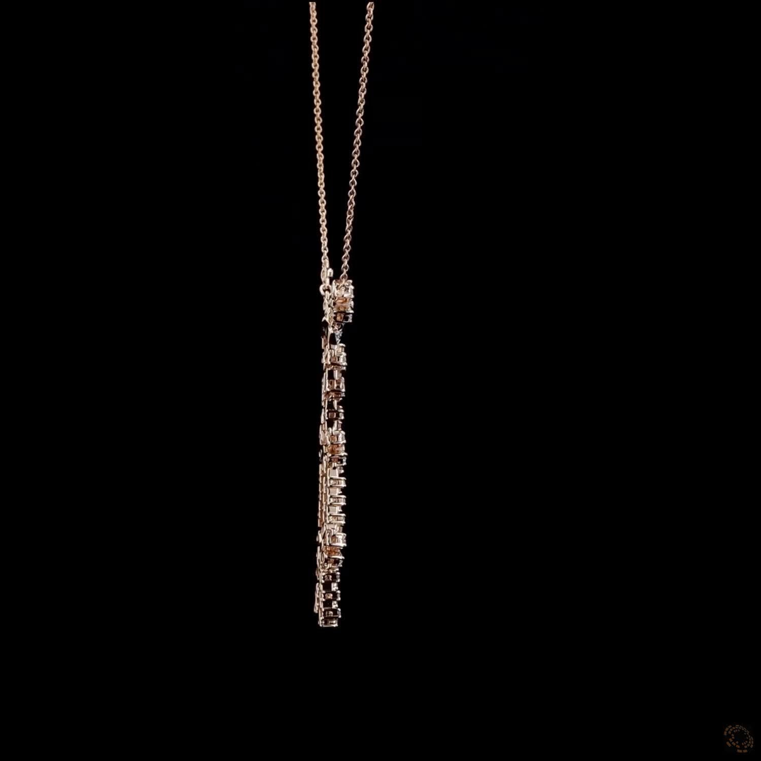 Awaken’s Pear Blossom: Long  Floral Diamond Pendant