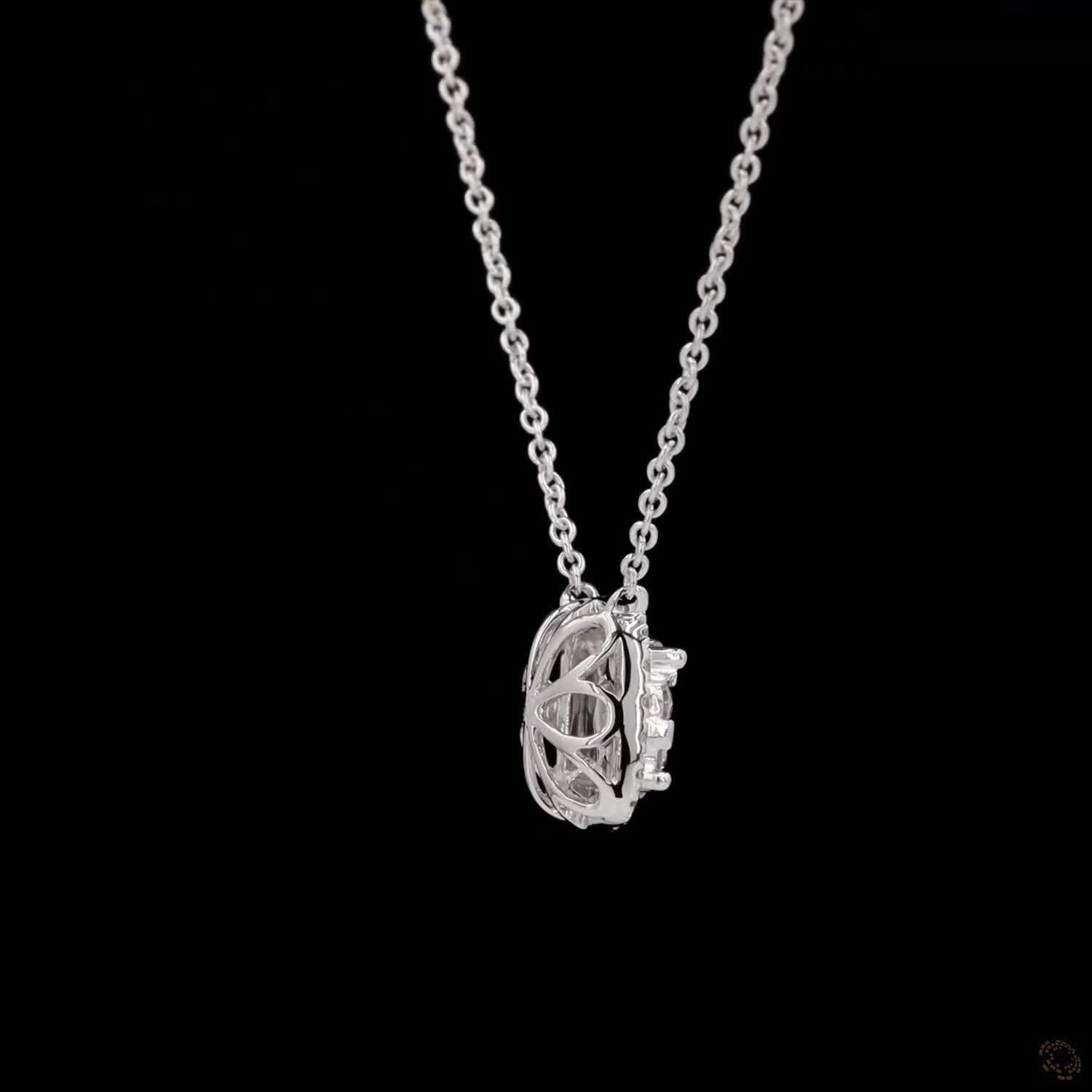 Awaken’s Bouquet: Cushion  Halo Diamond Necklace