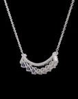 Radiant Smile: Blue & White Pear Drop Diamond Necklace