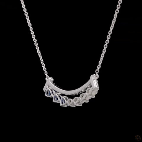 Radiant Smile: Blue & White Pear Drop Diamond Necklace