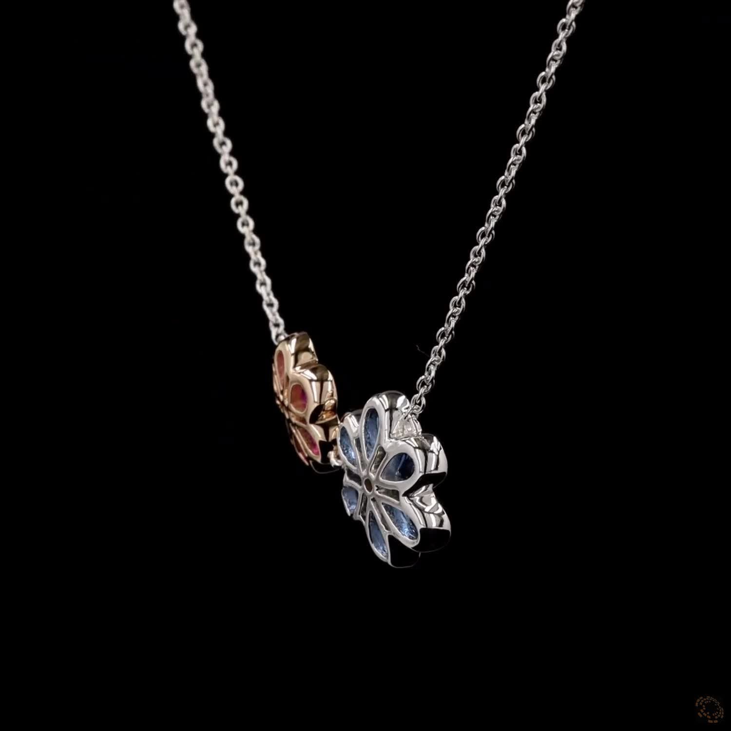 Awaken’s Sapphire Ruby  Radiance Diamond Necklace