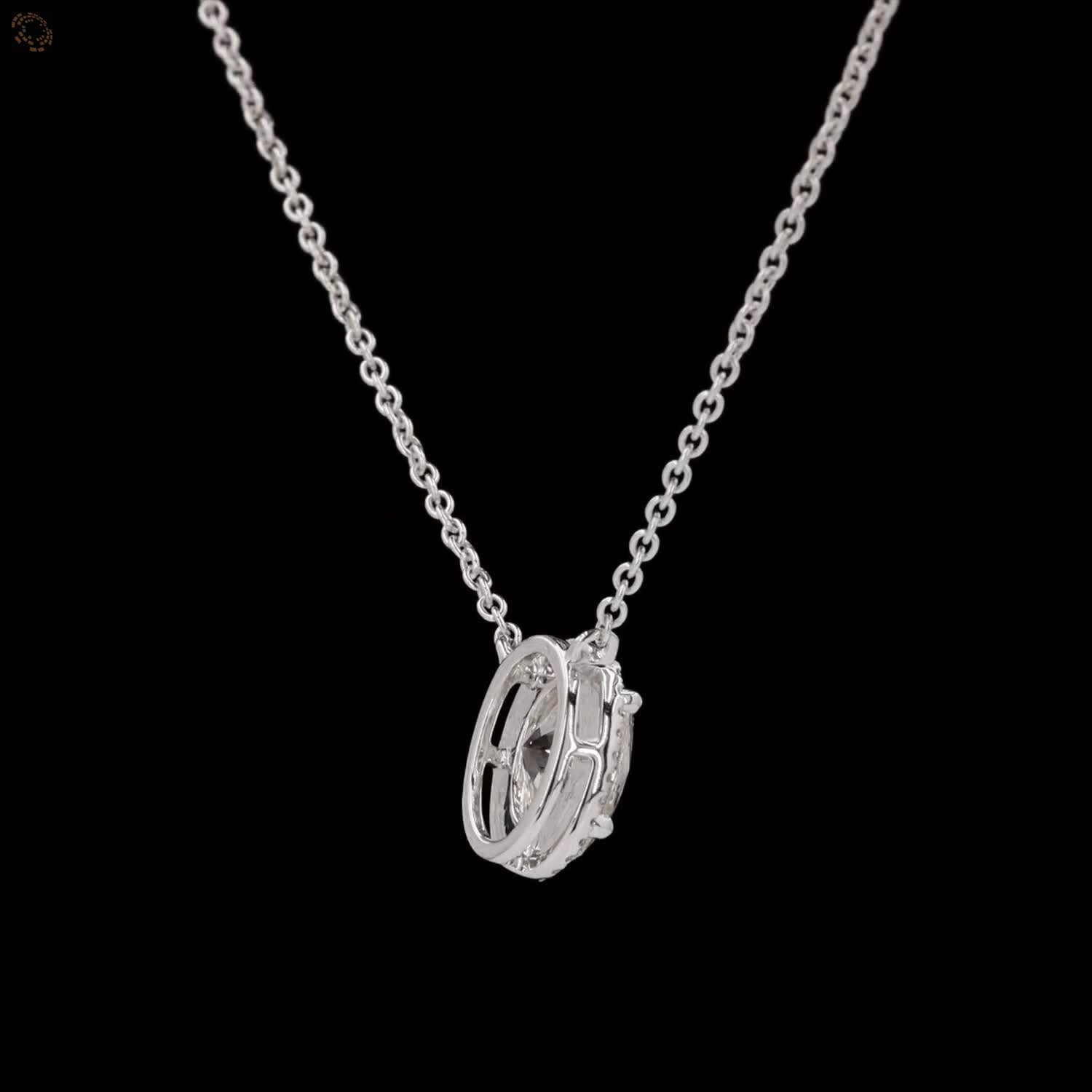 Awaken’s Oval Elegance:  Diamond Pendant Necklace