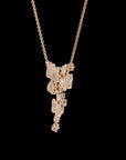 Enchanting Tri-Floral Elegance: Diamond Necklace