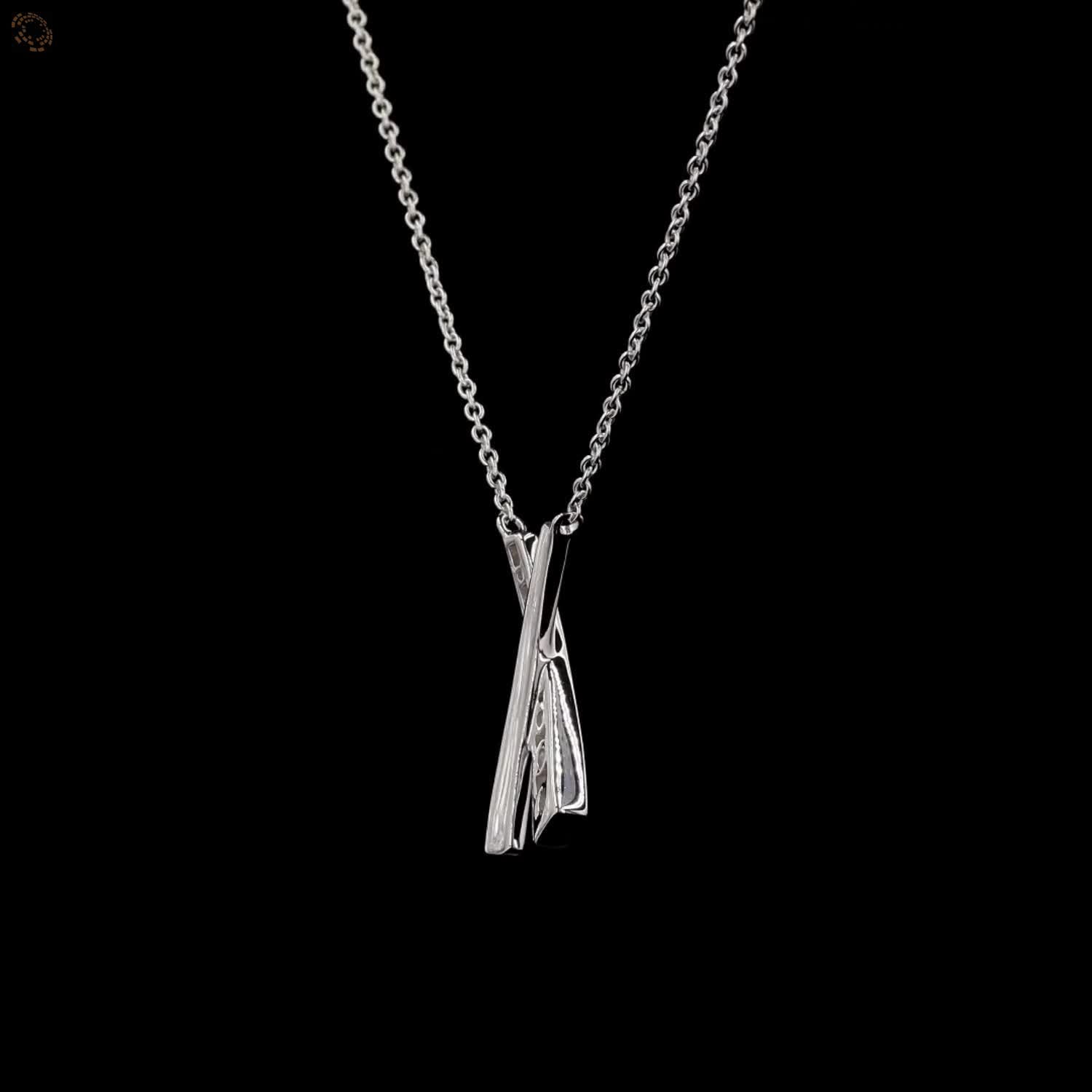 Awaken’s Kiss of Elegance:  &#39;X&#39; Diamond Necklace