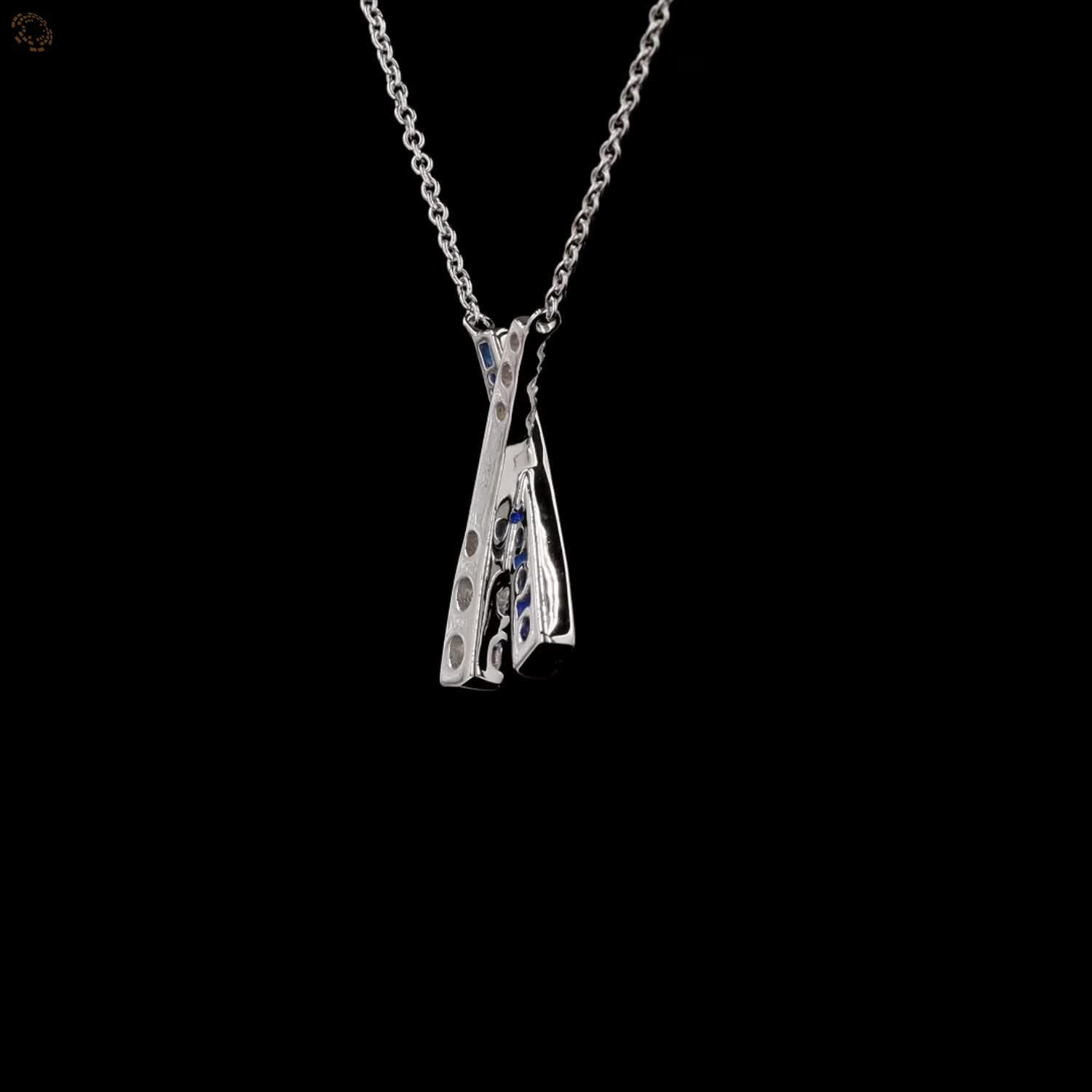 Awaken’s Blue &amp; White &#39;X&#39; Diamond Necklace: Elegant Kiss