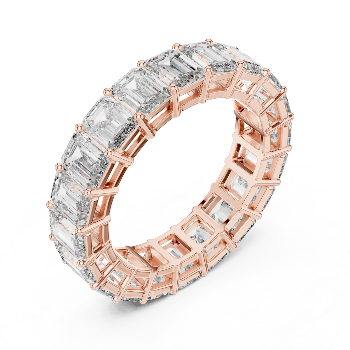 Gold 6Ct Eternity Emerald Lab Grown Diamond Cyra Ring