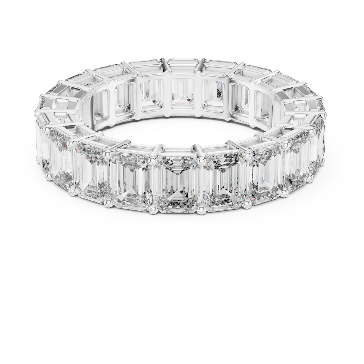 Gold 6Ct Eternity Emerald Lab Grown Diamond Cyra Ring